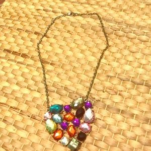 New:  jeweled heart statement necklace